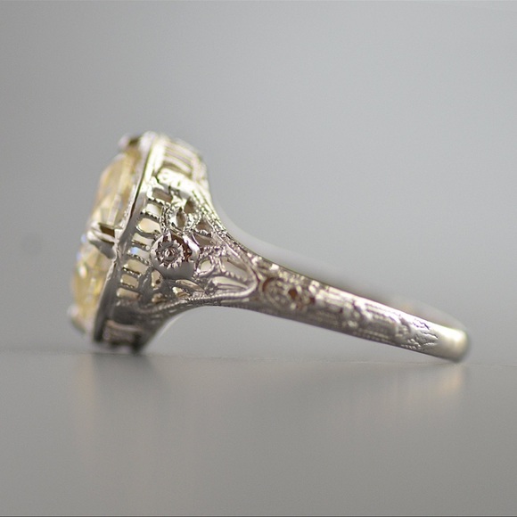 Antique 1920’s Moissanite engagement ring (Incredible). - Picture 5 of 14